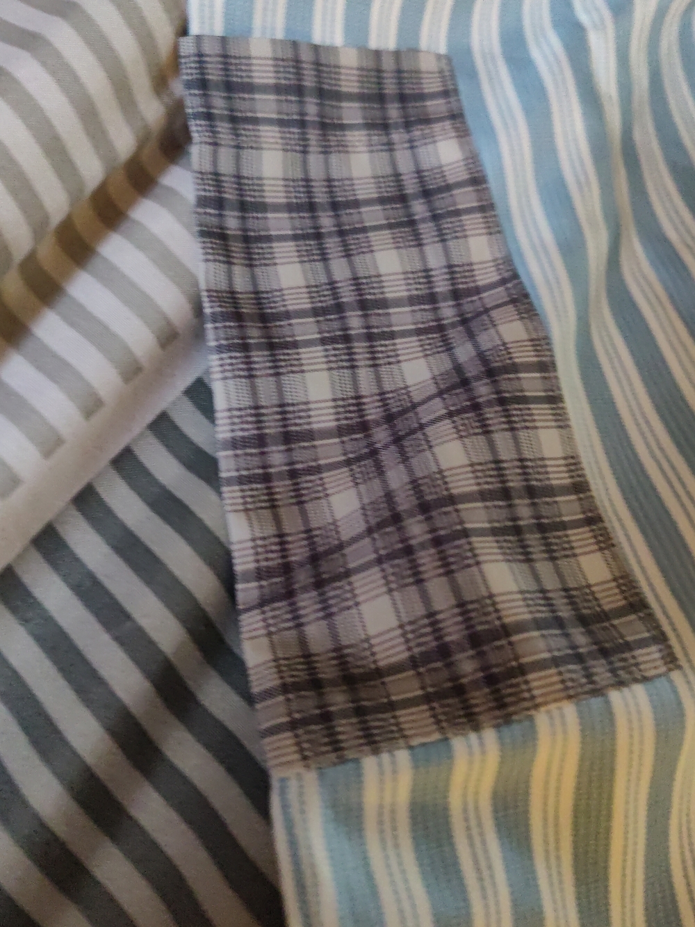 NEW size Medium Unbranded Blue and White Striped Pajama Set with Patch Pockets - Picture 12 of 13